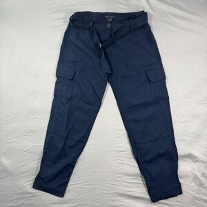 Theory Hannon B Belted Blue Cargo Ankle Pants Women's 2 Career Work